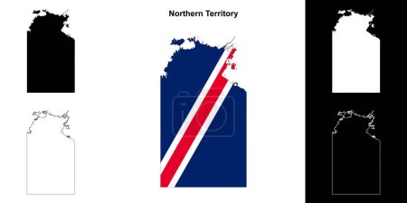 Northern Territory blank outline map set