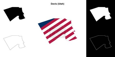 Davis County (Utah) outline map set