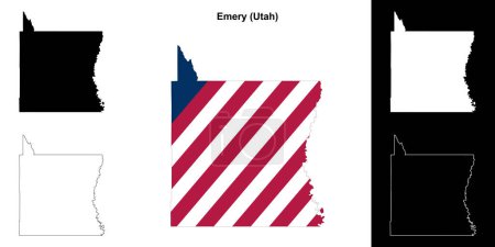 Emery County (Utah) outline map set