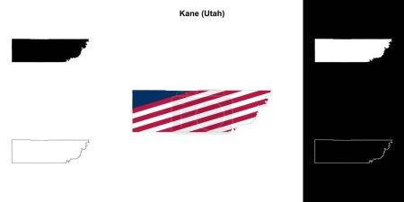 Kane County (Utah) umrissenes Kartenset