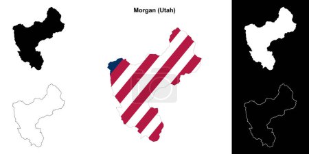 Illustration for Morgan County (Utah) outline map set - Royalty Free Image