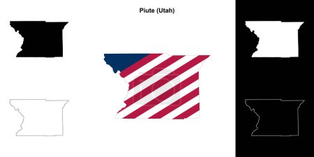 Illustration for Piute County (Utah) outline map set - Royalty Free Image