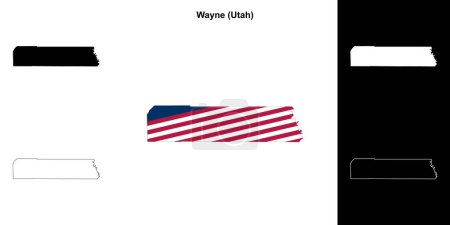 Téléchargez les illustrations : Carte générale du comté de Wayne (Utah) - en licence libre de droit