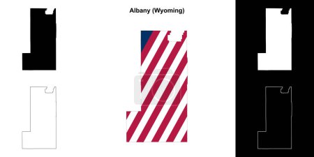 Albany County (Wyoming) outline map set