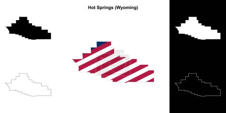 Hot Springs County (Wyoming) umrissenes Kartenset