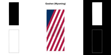 Goshen County (Wyoming) umrissenes Kartenset