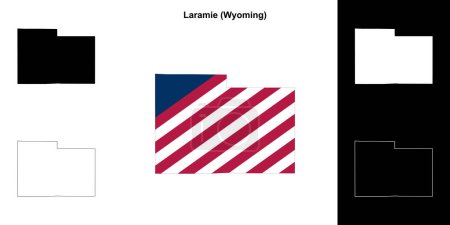 Laramie County (Wyoming) outline map set