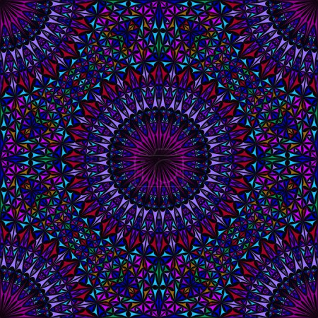 Inconsútil oriental abstracto mandala ornamento patrón de arte - mosaico caleidoscopio geométrico colorido bohemio vector de fondo