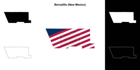 Ilustración de Conjunto de mapas del Condado de Bernalillo (Nuevo México) - Imagen libre de derechos