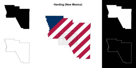 Harding County (New Mexico) outline map set
