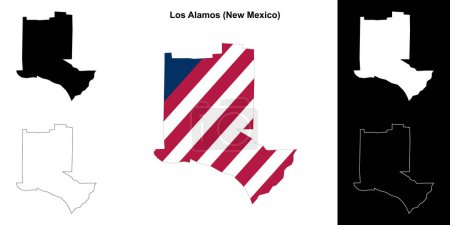 Illustration for Los Alamos County (New Mexico) outline map set - Royalty Free Image