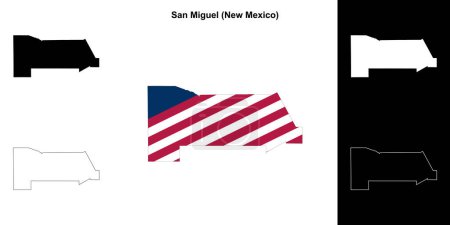 San Miguel County (New Mexico) outline map set