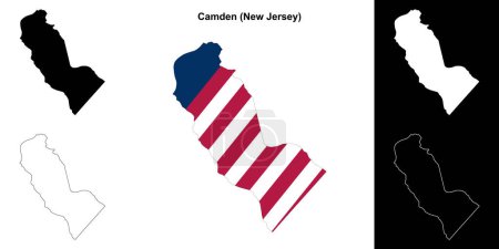 Camden County (New Jersey) outline map set