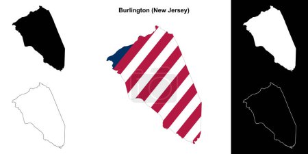 Burlington County (New Jersey) esquema conjunto de mapas