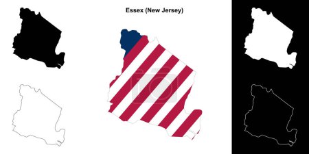Essex County (New Jersey) outline map set