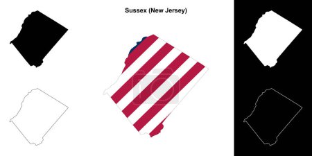 Sussex County (New Jersey) outline map set