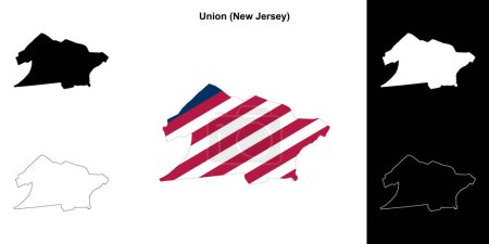 Union County (New Jersey) outline map set