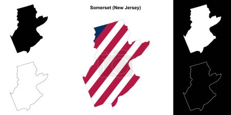 Somerset County (New Jersey) outline map set