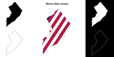 Conjunto de mapas de contorno del Condado de Warren (Nueva Jersey)