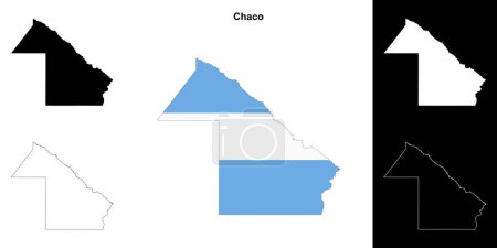 Chaco province outline map set