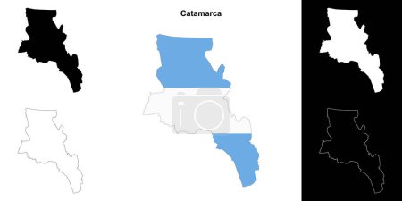 Catamarca province outline map set