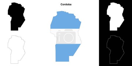 Cordoba province outline map set