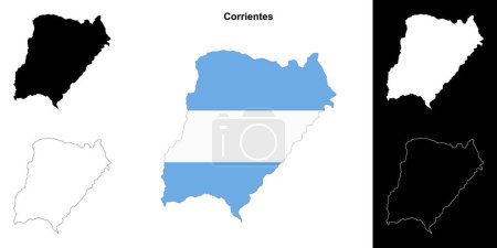 Umrisse einer Karte der Provinz Corrientes