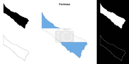 Formosa province outline map set