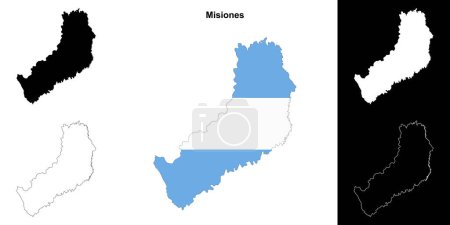 Misiones province outline map set