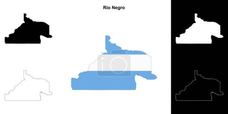 Rio Negro province outline map set