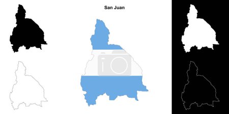 San Juan province outline map set