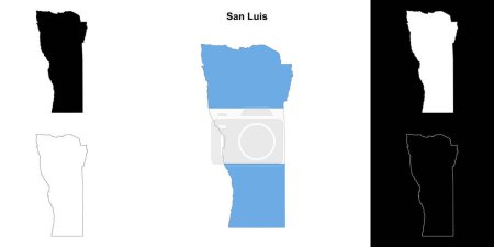 Umrisse der Karte der Provinz San Luis