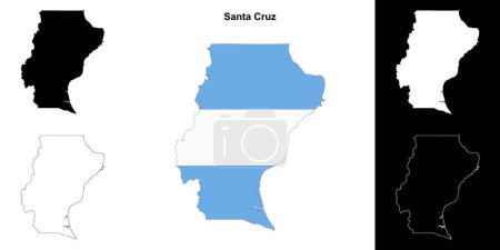 Santa Cruz province outline map set