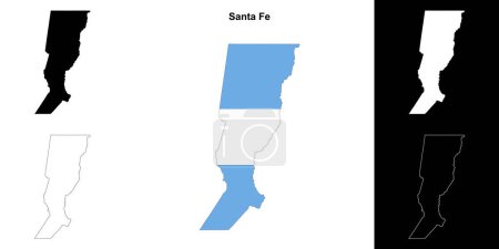 Santa Fe province outline map set
