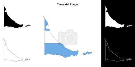 Tierra del Fuego provincia esquema mapa conjunto