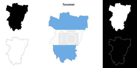 Tucuman province outline map set