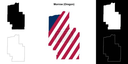 Morrow County (Oregon) outline map set
