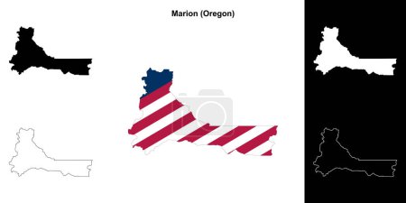 Marion County (Oregon) outline map set