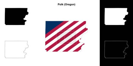 Conjunto de mapas de contorno del Condado de Polk (Oregon)