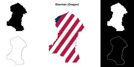 Sherman County (Oregon) outline map set