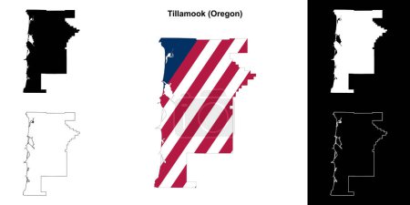 Tillamook County (Oregon) outline map set