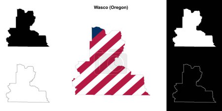 Conjunto de mapas de contorno del Condado de Wasco (Oregon)