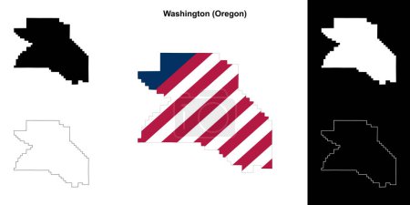 Washington County (Oregon) outline map set
