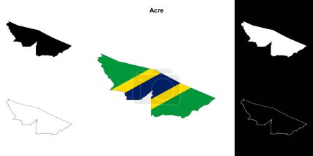 Acre state outline map set