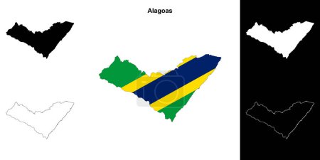 Alagoas state outline map set