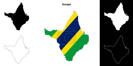 Amapa state outline map set