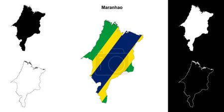 Maranhao state outline map set