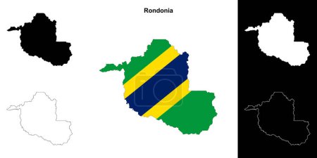 Rondonia state outline map set