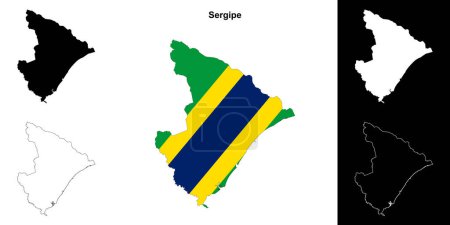Sergipe state outline map set