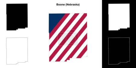 Boone County (Nebraska) umrissenes Kartenset